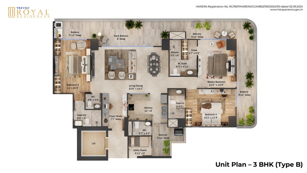 Trevoc 3 BHK Type A